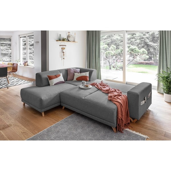 Szary rozkładany/ze schowkiem narożnik (lewostronny/w kształcie litery L) Classy Sophie – Miuform-image-4