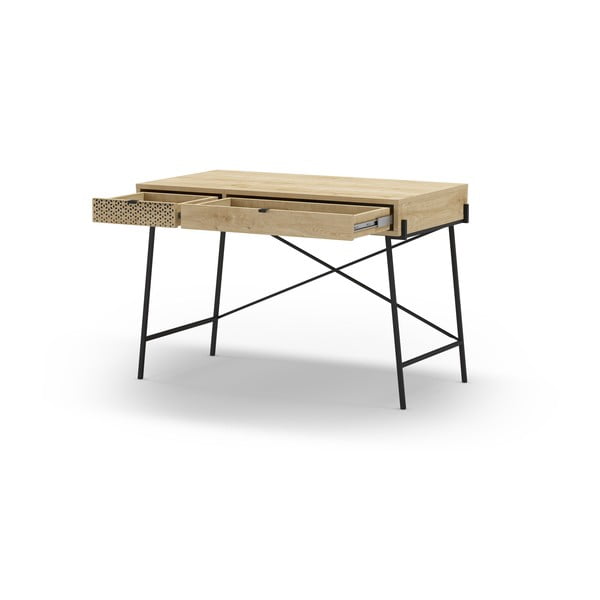 Biurko w dekorze dębu 60x110 cm Ecrin – Marckeric-image-4