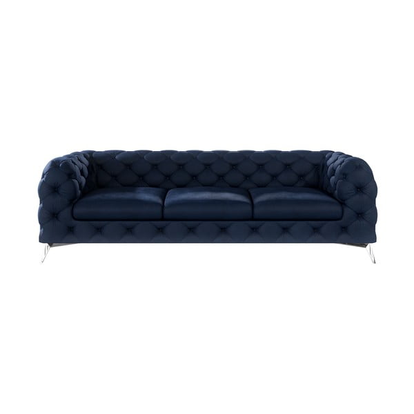 Ciemnoniebieska aksamitna sofa 243 cm Chelsea – Ropez
