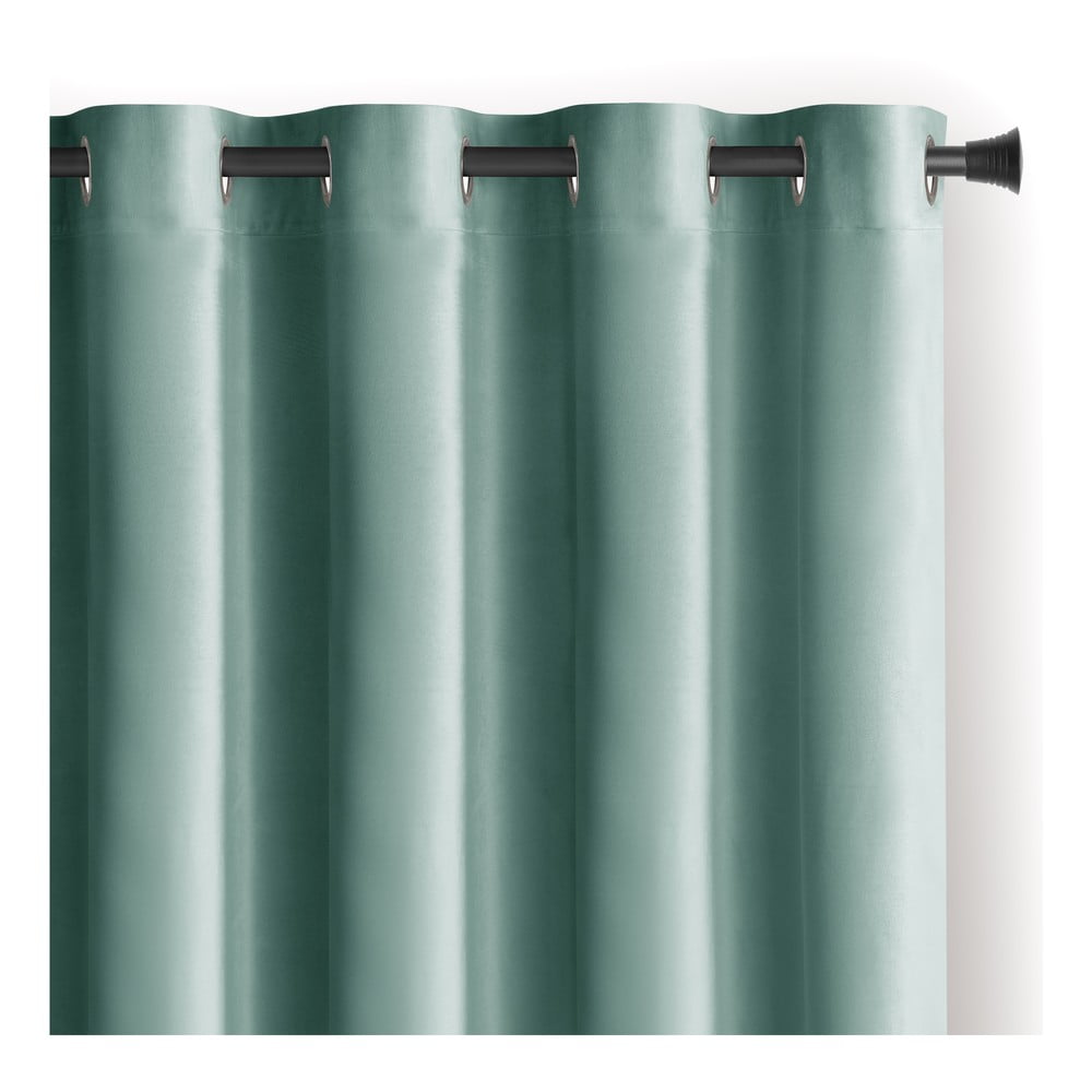Jasnozielona aksamitna zasłona częściowo zaciemniająca (dimout) 140x270 cm Eyelets – Restilo