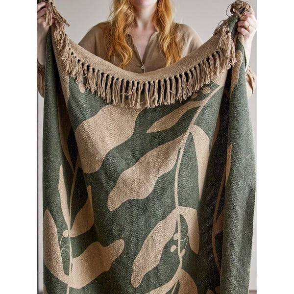 Koc z bawełny z recyklingu 130x160 cm Geneva − Bloomingville-image-1