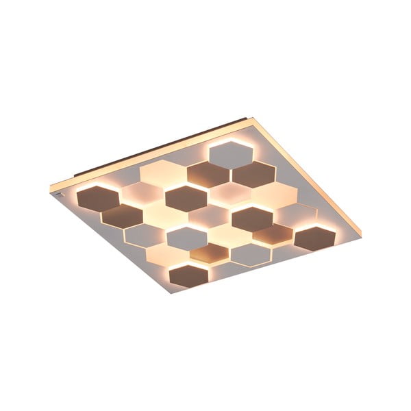 Biała lampa sufitowa LED ze sterowaniem głosowym/mobilną aplikacją i metalowym kloszem 55x55 cm Cifavo – CINQUE-image-2