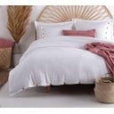 Biała pościel jednoosobowa z bawełny renforcé 140x200 cm Como Striped – Mila Home Luxury