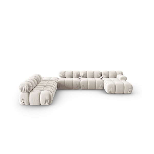 Beżowa aksamitna sofa 379 cm Bellis – Micadoni Home