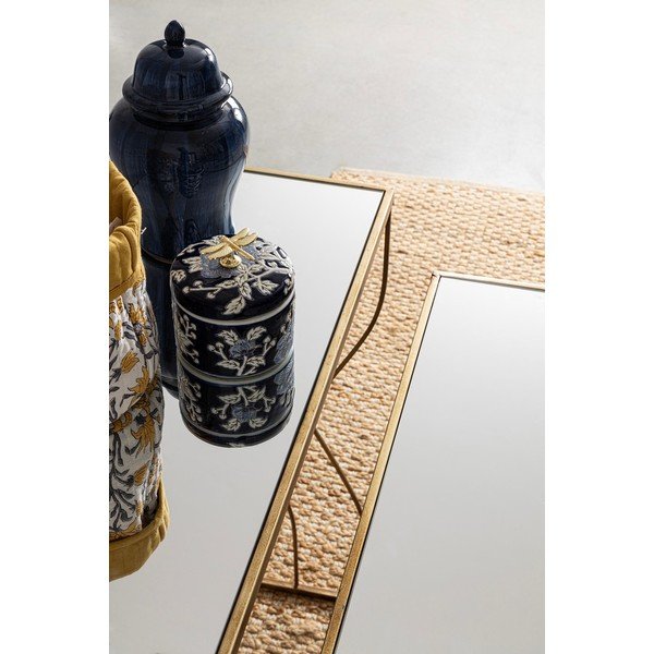 Konsole zestaw 2 szt. ze szklanym blatem w kolorze złota 33x104 cm Elenor – Bizzotto-image-1