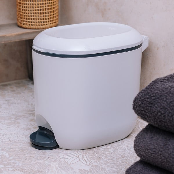 Biały plastikowy kosz na śmieci z pedałem 3,5 l – Addis-image-1