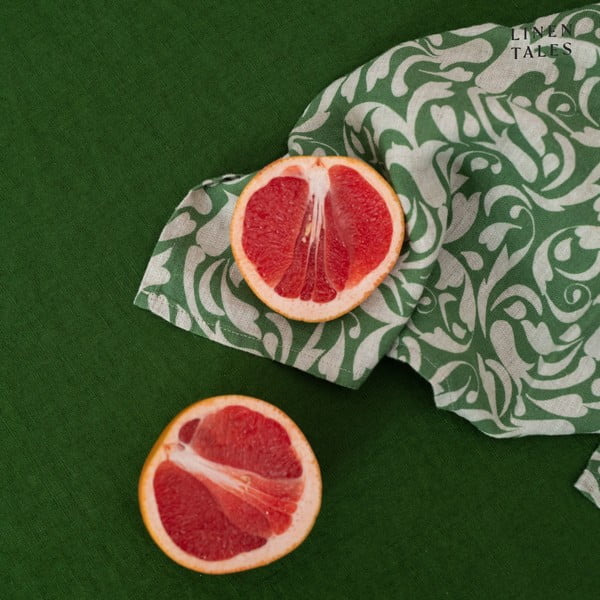 Lniana ścierka 45x65 cm Evergreen Damask – Linen Tales-image-2
