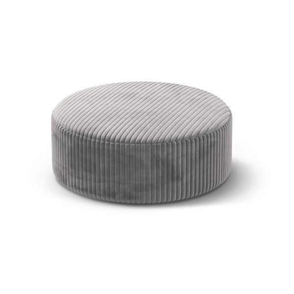 Jasnoszary sztruksowy puf Dia – Micadoni 