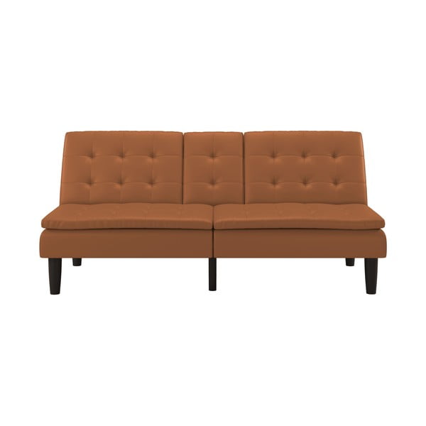Koniakowa rozkładana sofa z imitacji skóry 191 cm Maine – Støraa