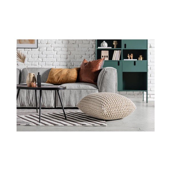 Czerwony pleciony puf Knit – Bonami Essentials-image-1