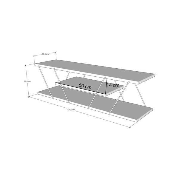 Szafka pod TV w dekorze orzecha 120x33 cm Canaz – Kalune Design-image-4