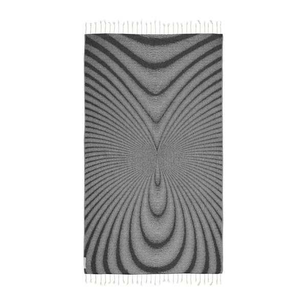 Ciemnoszary ręcznik hammam z bawełnianych i bambusowych włókien Begonville Magnetic, 180x95 cm