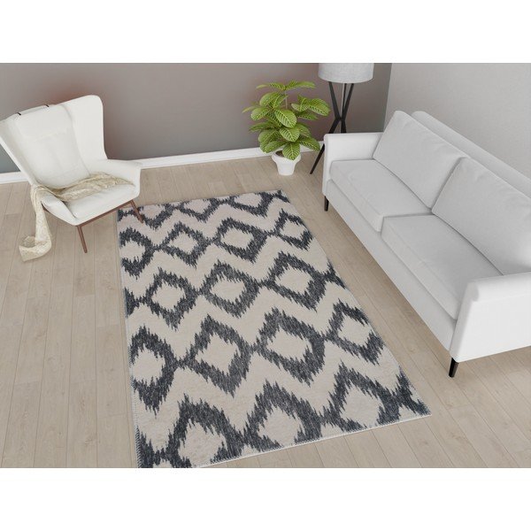 Biało-ciemnoniebieski chodnik odpowiedni do prania 80x200 cm – Vitaus-image-1