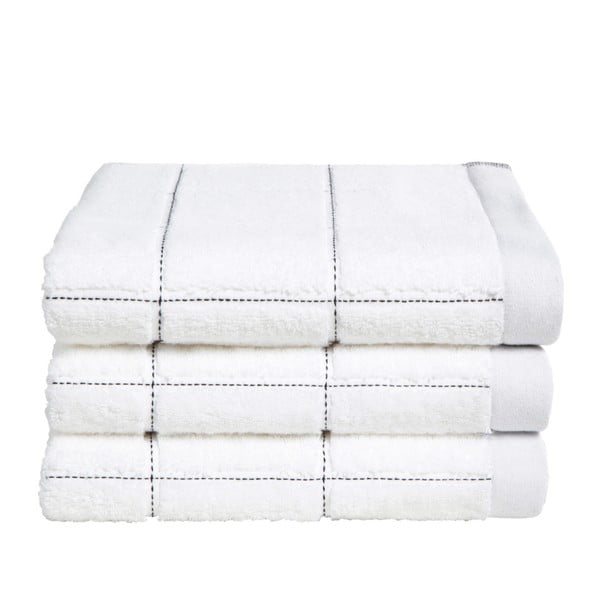 Zestaw 3 białych ręczników z organicznej bawełny Seahorse, 60x110 cm