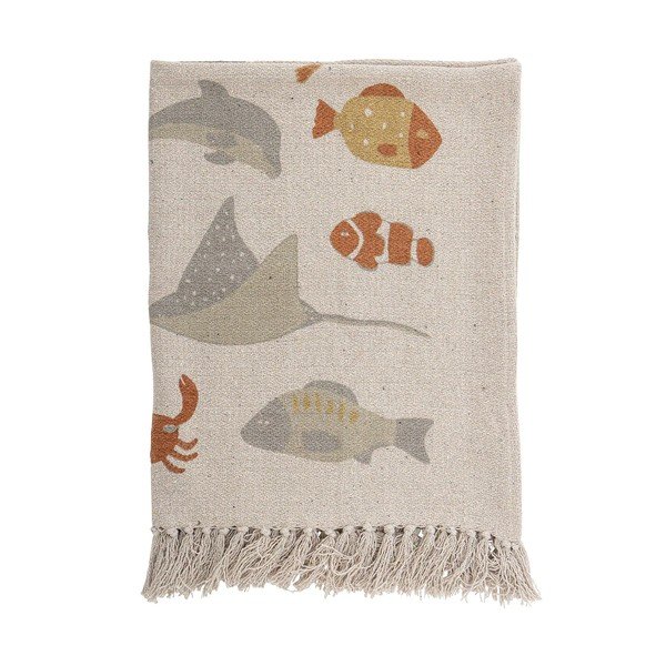 Beżowy bawełniany koc dziecięcy 100x80 cm Abaas − Bloomingville Mini-image-1