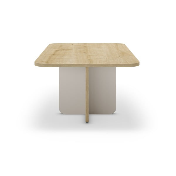 Kremowy/w naturalnym kolorze stolik z blatem w dekorze dębu 56x100 cm Hillary – Marckeric-image-3