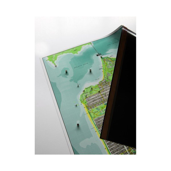 Zielona magnetyczna mapa San Francisco The Future Mapping Company Street Map, 100x70 cm-image-3