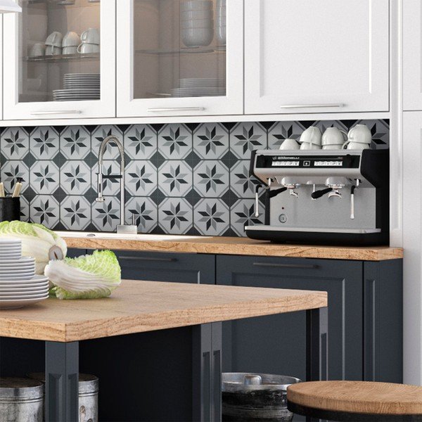 Zestaw 9 naklejek ściennych Ambiance Cement Tiles Noha, 10x10 cm-image-3