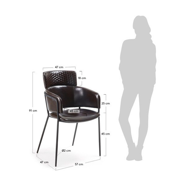 Zestaw 2 czarnych krzeseł do jadalni La Forma Rhett-image-1