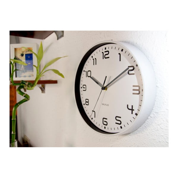 Biały zegar WALPLUS ChicTime, ⌀ 25 cm