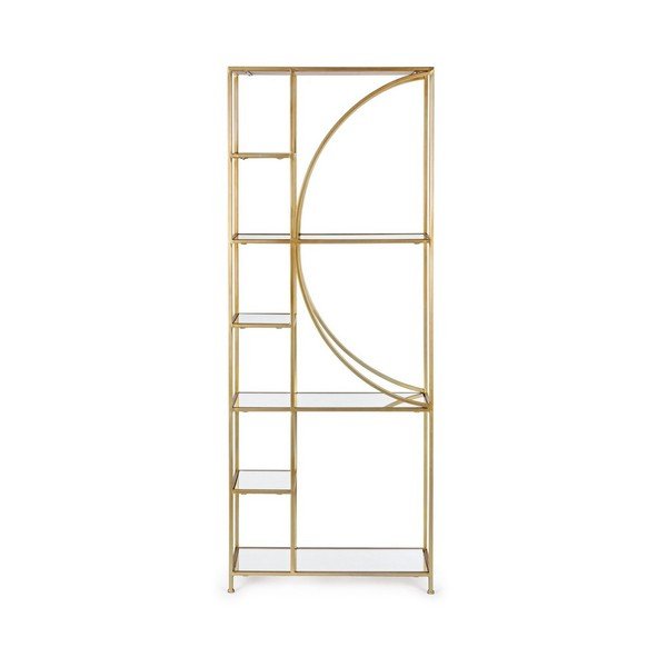 Stalowy regał w kolorze złota 66x176x25,5 cm Elenor – Bizzotto