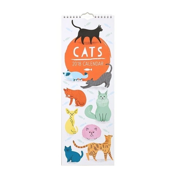 Wąski kalendarz wiszący 2018 Portico Designs Cats