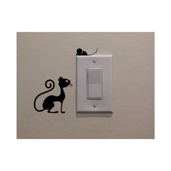 Naklejka dekoracyjna Cat & Mouse,wys. 11 cm
