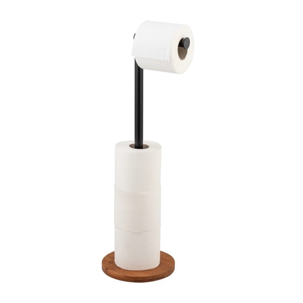 Czarno-brązowy stalowy stojak na papier toaletowy Serro – Wenko