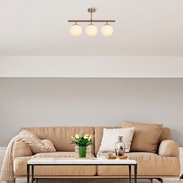 Lampa sufitowa w kolorze brązu ze szklanym kloszem ø 15 cm Atmaca – Opviq lights-image-3