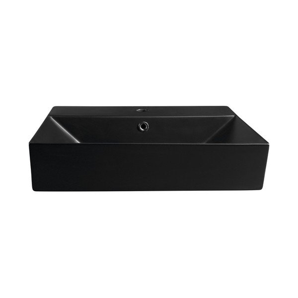 Czarna ceramiczna umywalka 60x42 cm Sistema – Sapho-image-2