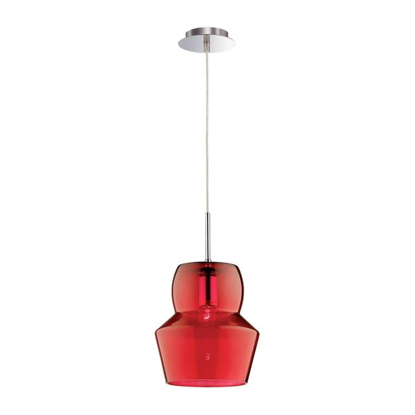 Lampa wisząca Evergreen Lights Glass Red, 22 cm