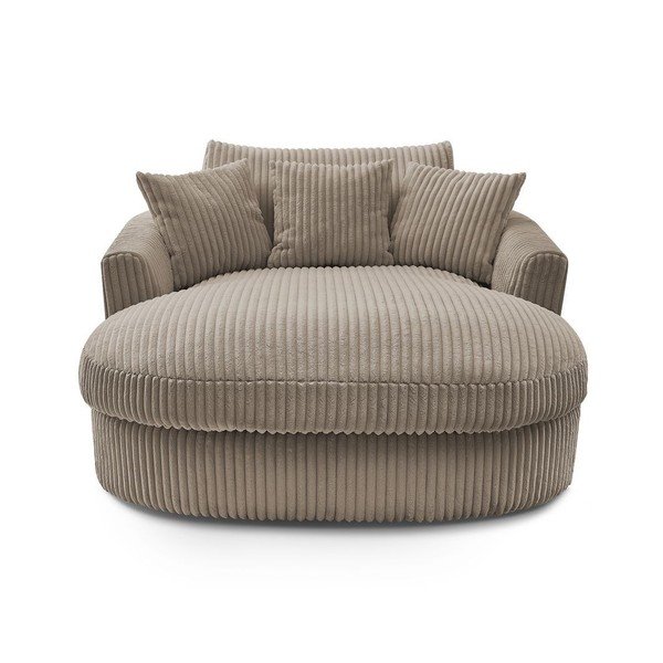 Szarobrązowy sztruksowy fotel Belem – Bobochic Paris-image-3