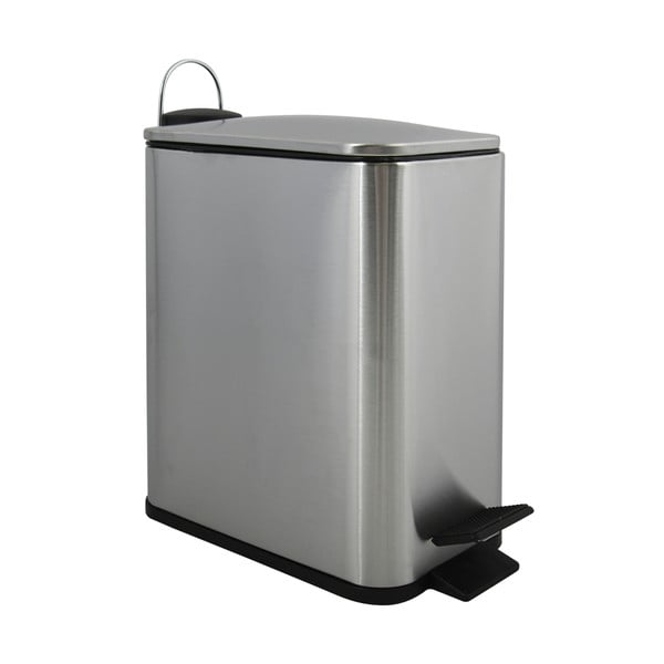 Stalowy kosz na śmieci z pedałem w kolorze matowego srebra 5 l   Erik – Spirella