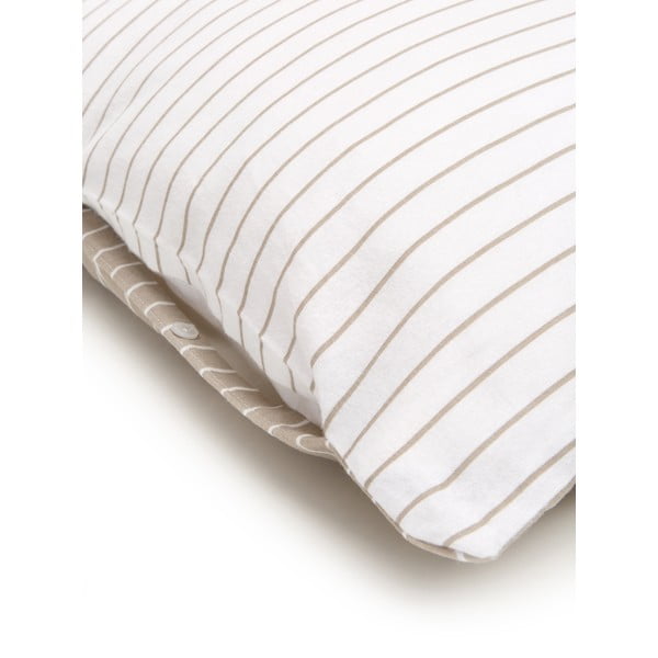 Biało-beżowa flanelowa pościel jednoosobowa Westwing Collection Talin, 155x220 cm-image-4