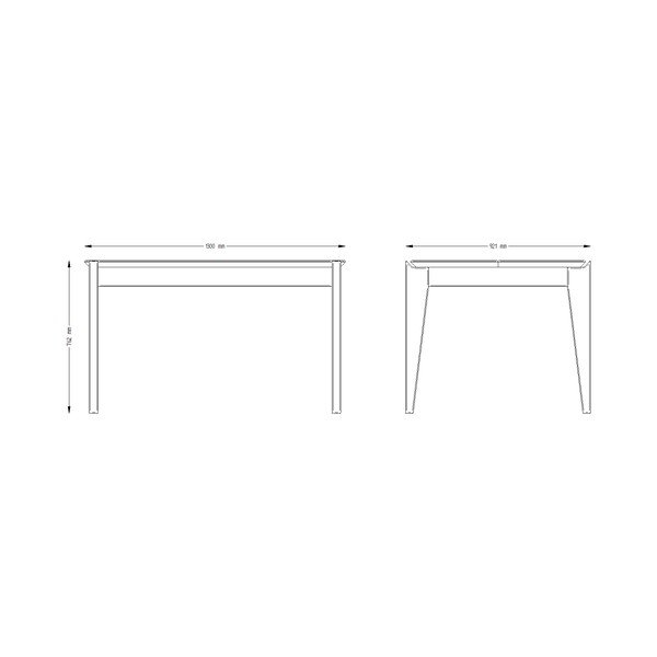 Stół z drewna sosnowego z białymi nogami Askala Hook, dł. 130 cm-image-1