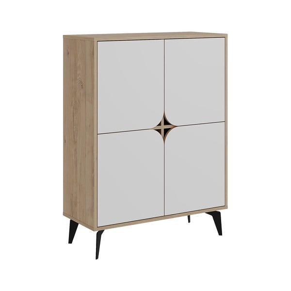 Biała szafka w dekorze dębu 90x120 cm Nola – Marckeric-image-2