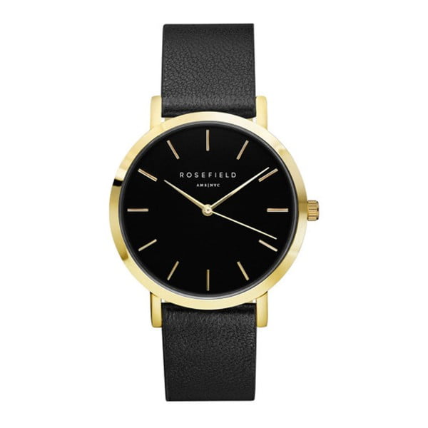 Czarno-złoty zegarek damski Rosefield The Gramercy