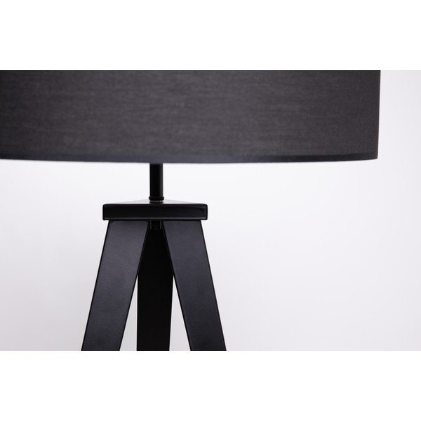 Lampa stojąca z metalowymi nogami i czarnym kloszem Bonami Essentials Kiki-image-1