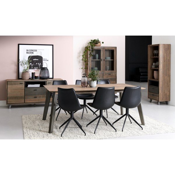 Witryna z litego drewna akacjowego 110x187 cm Malaga – Furnhouse-image-1