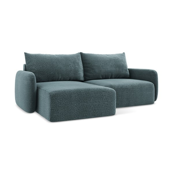 Turkusowy rozkładany/ze schowkiem narożnik (lewostronny) Kalena – Makamii-image-1