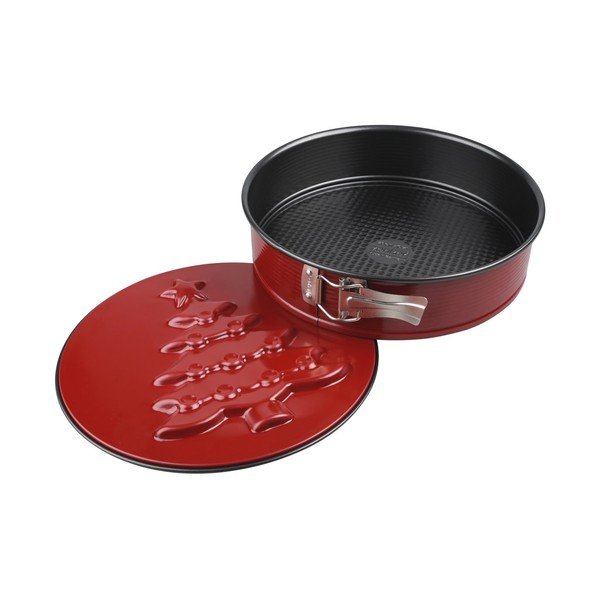 Czerwona stalowa tortownica Zenker Sparkling Christmas, ø 26 cm