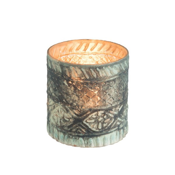 Szklany świecznik J-Line Boho Cylinder, ⌀ 10 cm