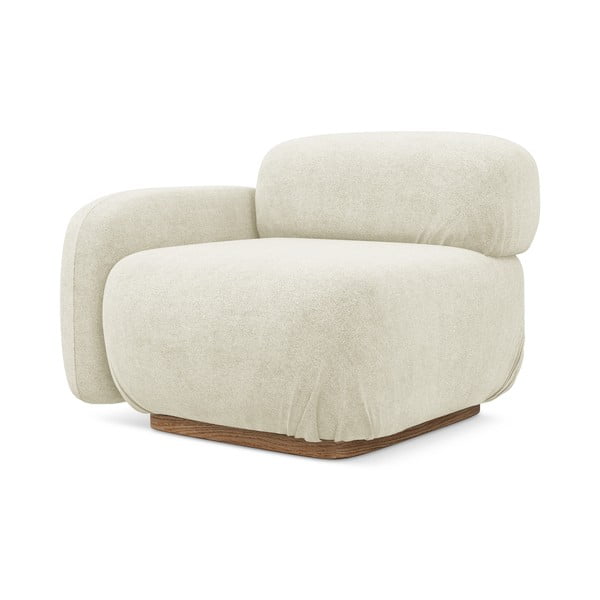 Kremowy moduł sofy z materiału bouclé (lewostronny) Ailani – Makamii-image-2