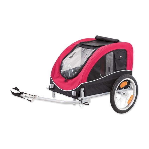 Czerwona przyczepka rowerowa dla psów 68x75 cm Trixie M – Plaček Pet Products