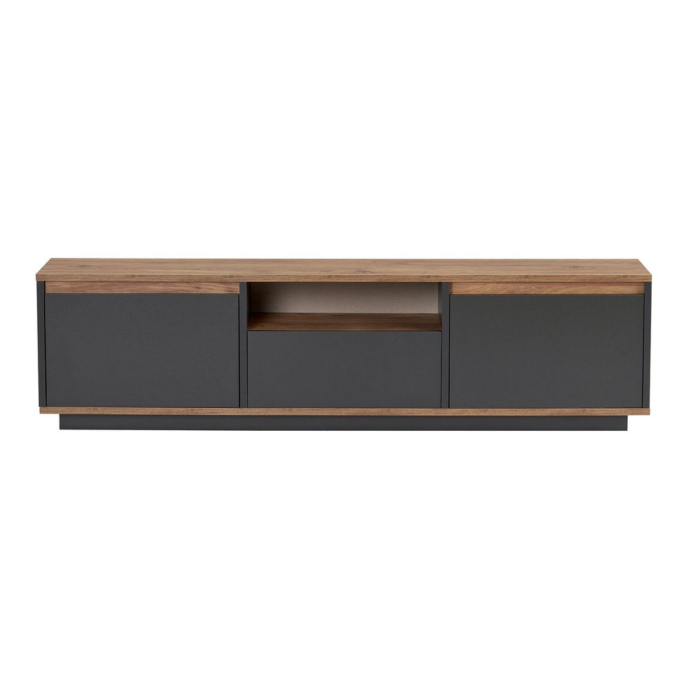 Antracytowa szafka pod TV 160x42x30 cm Sentinel – Kalune Design (zdjęcie 4)