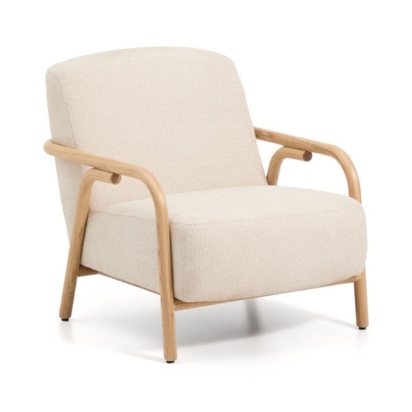 Beżowy fotel z tkaniny szenilowej Sylo – Kave Home