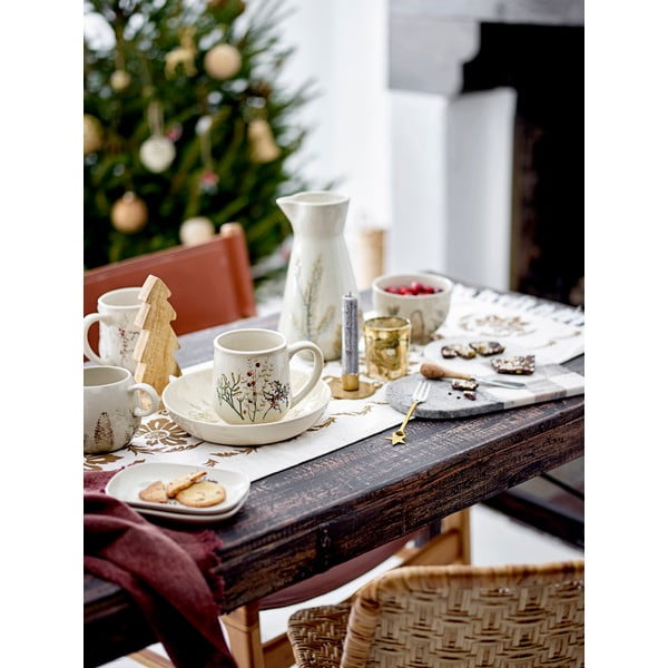 Kremowa kamionkowa miska ze świątecznym motywem 450 ml Hollie – Bloomingville-image-1