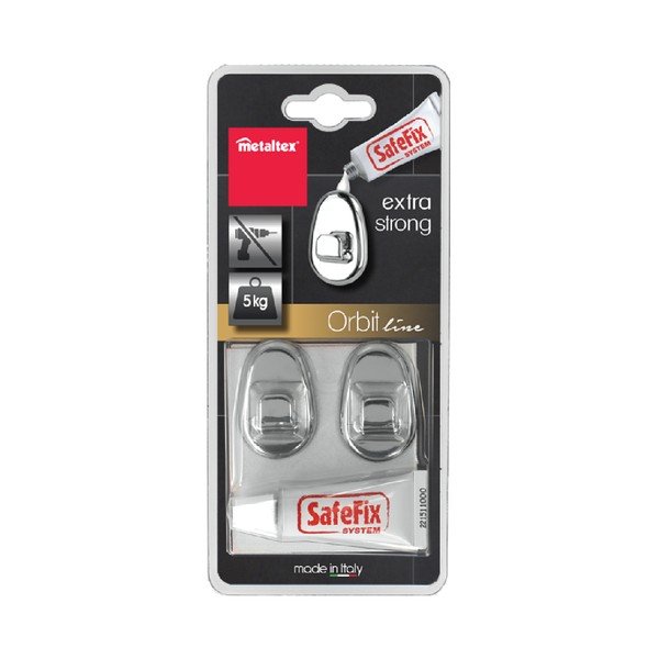 Zestaw 2 haczyków i kleju Metaltex-image-2