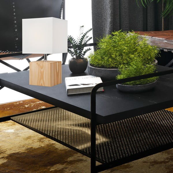 Jasnobrązowa lampa stołowa z tekstylnym kloszem (wys. 29,5 cm) Natura – LAMKUR-image-1