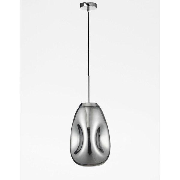 Szklana lampa wisząca w kolorze srebra z połyskiem ø 22 cm Lava – Nova Luce-image-4